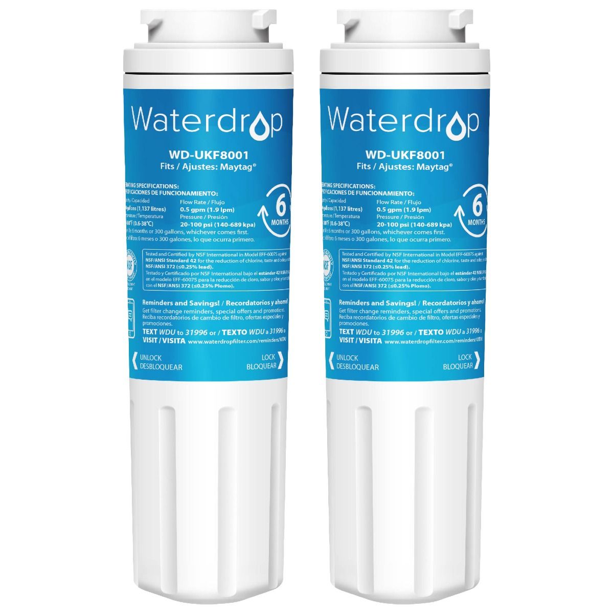 Waterdrop Ukf8001 Refrigerator Water Filter 4, Replacement for Whirlpo