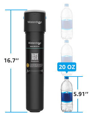Waterdrop 15UC Exterior Refrigerator Water Filter, Inline Water Filter for  Under Sink and Ice Makers Filtration System, 16K Gallons Ultra High  Capacity, Reduce Lead, Chlorine, Bad Taste & Odor 
