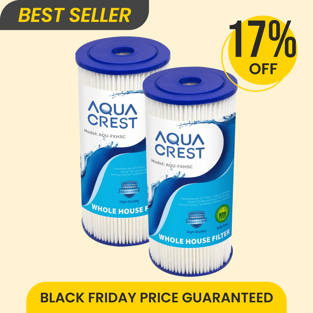 AquaCrest FXHSC 10" x 4.5" Whole House Water Filter, Replacement for GE FXHSC, Culligan R50-BBSA, Pentek R50-BB and DuPont WFHDC3001, American Plumber W50PEHD, GXWH40L